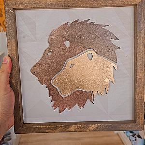 Quadro Rustico Leão