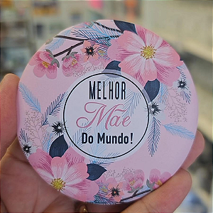 Espelho de Bolsa Tamanho 7cm - Melhor Mãe do Mundo