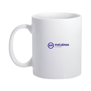 Caneca Cerâmica 325ml Branca Metalnox Kloe