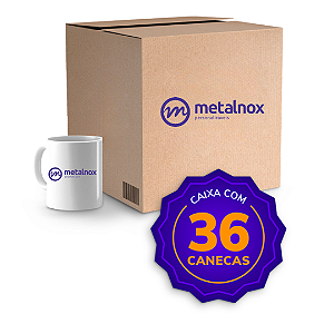 Caneca Cerâmica 325ml Branca Metalnox Kloe para Sublimação - Caixa c/36 unidades
