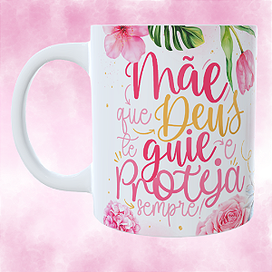 Caneca Personalizada Mãe que Deus te guie e te proteja