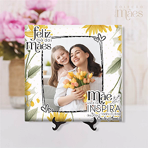 Azulejo Personalizado 15x15 - Mãe você me inspira todos os dias eu te amo! 02