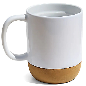 Caneca Cerâmica Branca Base em Cortiça para Sublimação 400ml - Live