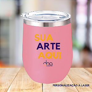 Copo Térmico Cuia - (Sua Arte Aqui) - Rosa claro