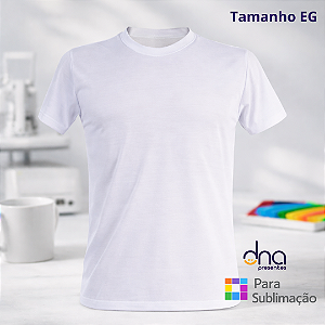 Camiseta Tradicional Branca Comfort Adulto Poliester EG - Para Sublimação