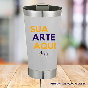 Copo Térmico com Abridor - (Sua Arte Aqui) - Branco