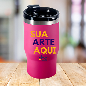 Copo Térmico com 2 Tampas 420ml - ( Sua Arte Aqui) - Pink
