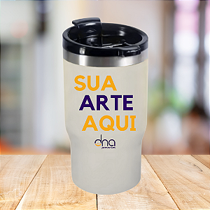 Copo Térmico com 2 Tampas 420ml - ( Sua Arte Aqui) - Branco