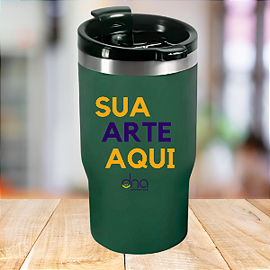 Copo Térmico com 2 Tampas 420ml - ( Sua Arte Aqui) - Verde Militar