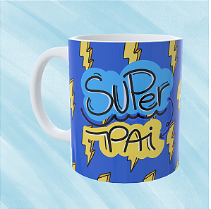 Caneca Personalizada Super pai - Ser pai é ser herói com capa invisível