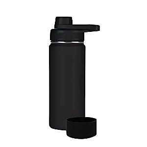 Garrafa Térmica Inox 800ml + Base De Silicone - Preto