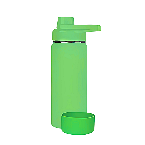 Garrafa Térmica Inox 800ml + Base De Silicone - Verde
