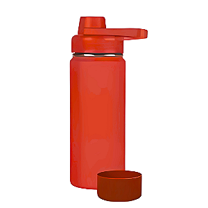Garrafa Térmica Inox 800ml + Base De Silicone - Vermelho