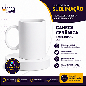 Caneca Cerâmica 325ml Branca JKB