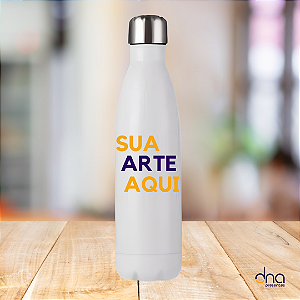 Garrafa Cola Térmica Branca 500ml Personalizada "Sua Arte Aqui"