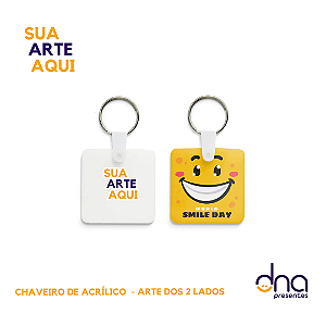 Chaveiro Acrílico para Foto 4x4cm - Sua Arte Aqui