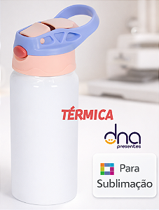 Garrafa Kids Térmica Tampa Rosa e Lilás 500ml - Para Sublimação