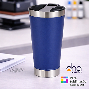 Copo Térmico com Abridor 473ml - Cor Azul Claro