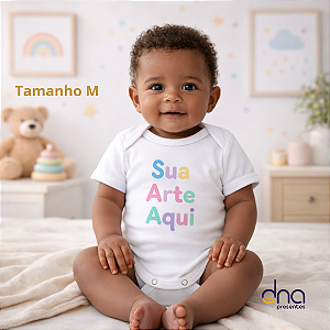 Body Baby Manga Curta Branco - Tamanho M - Sua Arte Aqui