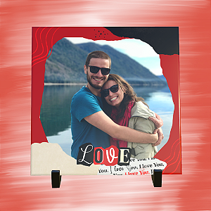 Azulejo Personalizado 15x15 - Foto / Love Vermelho