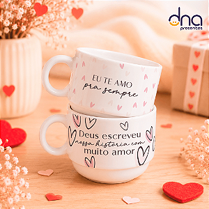 Xícara Personalizada - Eu te amo para sempre, Deus escreveu nossa história com muito amor