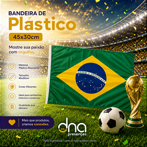 Brasil - Bandeira de Plástico 45x30cm