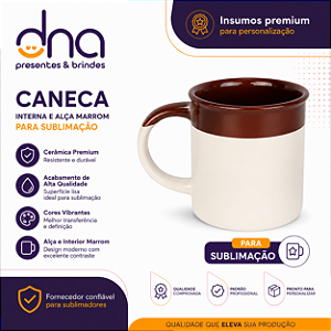 Caneca Vintage Bicolor 380ml - Marrom - Para Sublimação