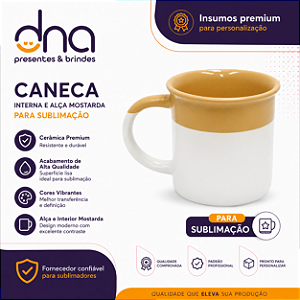 Caneca Vintage Bicolor 380ml - Bege - Para Sublimação