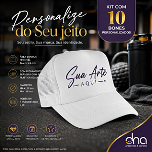 Bone Truker Branco - 10 unidades - Sua Arte Aqui