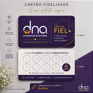 Cartão Fidelidade Frente e Verso Personalizado - 100 unidades