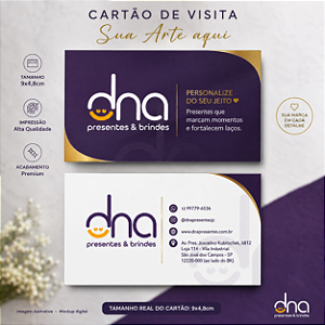 Cartão de Visita Frente e Verso Personalizado - 50 unidades