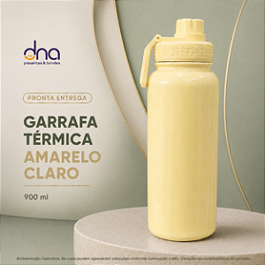 Garrafas Térmica com Tampa Emborrachada 900ml - Amarela