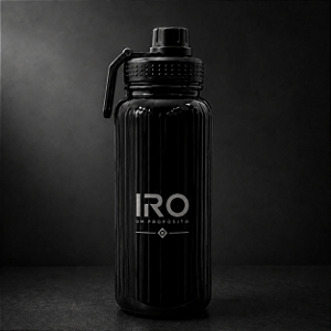 Garrafas Térmica com Tampa Emborrachada 900ml - Preta - IRO