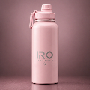 Garrafas Térmica com Tampa Emborrachada 900ml - Rosa - IRO