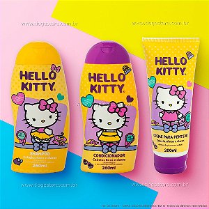 Kit Hello Kitty Infantil Cabelos Finos e Claros Shampoo + Condicionador +  Creme para Pentear - Tio Ge Store - É divertido se cuidar =)