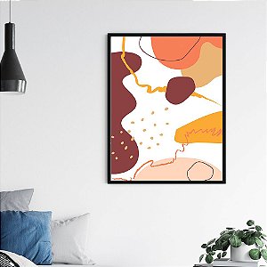 Quadro Decorativo Abstrato Elementos da Terra Laranja