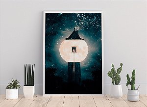 Quadro Artístico Rapunzel e a Lua