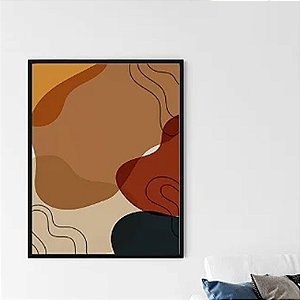 Quadro Decorativo Escandinavo Elementos Abstratos da Terra e Linhas