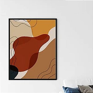 Quadro Decorativo Escandinavo Elementos Abstratos Da Terra Orange