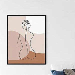 Quadro Decorativo Escandinavo Linha de Mulher