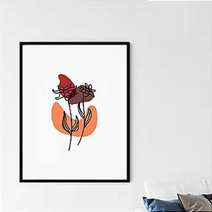 Quadro Decorativo Escandinavo Flor Terra