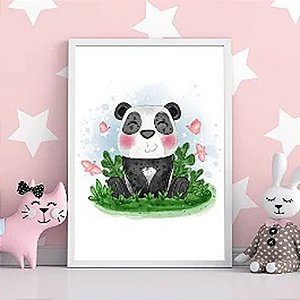 Quadro Decorativo Infantil Cute Panda