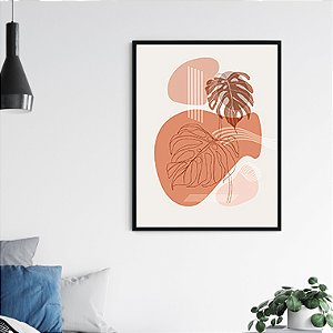 QUADRO DECORATIVO ABSTRATO FOLHAS