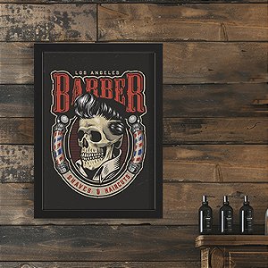 Quadro Decorativo Barbearia Caveira Barber