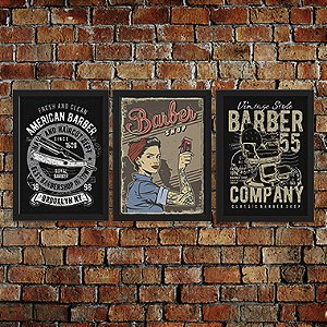Quadro Decorativo Barbearia Trio BarberShop