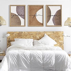 Quadro Decorativo Frases Trio Amor Fé Gratidão