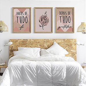 Quadro Decorativo Frases Trio Antes e Depois