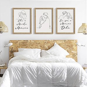 Quadro Decorativo Frases Trio Ele e Ela