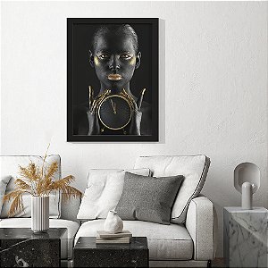Quadro Decorativo Womens Clock Gold