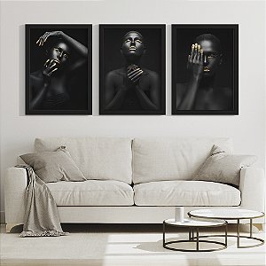 Quadro Decorativo Womens Trio Gold e Black